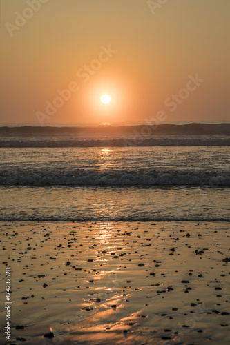 sunrise at the atlantic ocean in Rye beach, New Hampshire