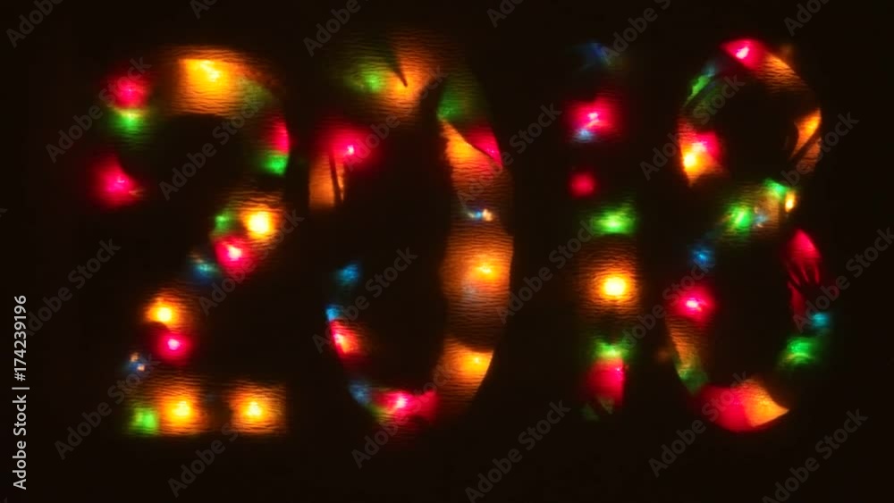 Festive New Year's illumination, the year 2018 Festive New Year's illumination, the year 2018