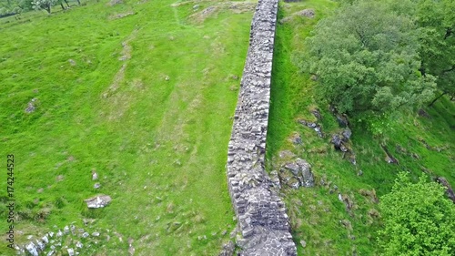 The Walltown Crags at World heritage site Hadrian's Wall in the beautiful Northumberland National Park photo