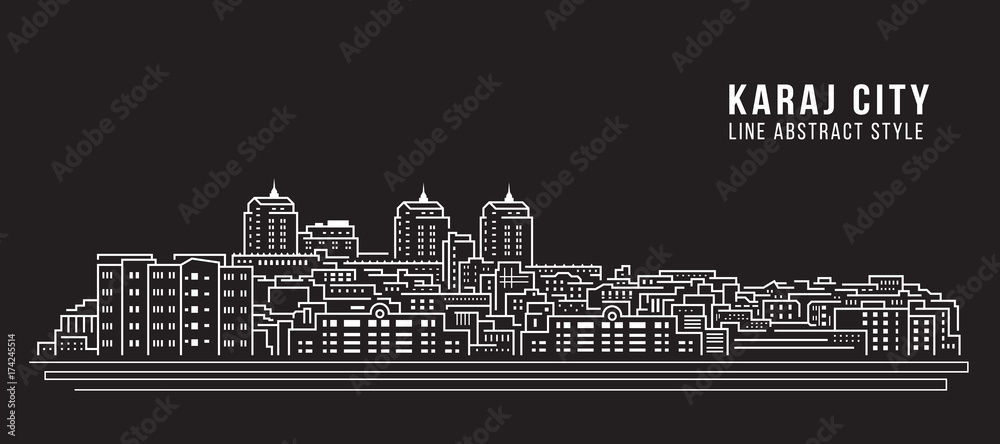 Cityscape Building Line art Vector Illustration design - Karaj city Cityscape Building Line art Vector Illustration design - Karaj city