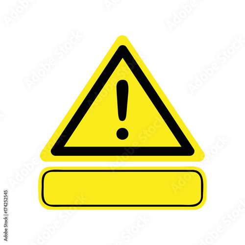 gelbes warnschild mit freitext