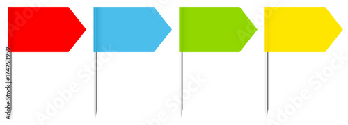 4 Flag Pins Arrows Color