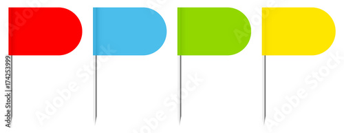 4 Flag Pins Rounded Color