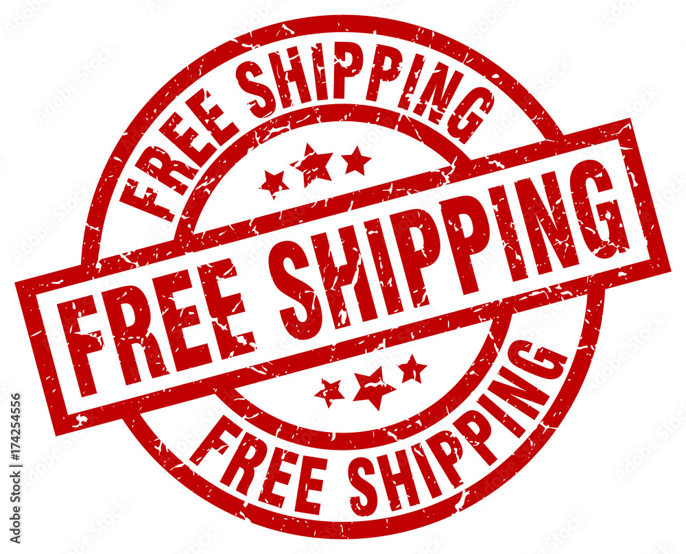free shipping round red grunge stamp free shipping round red grunge stamp