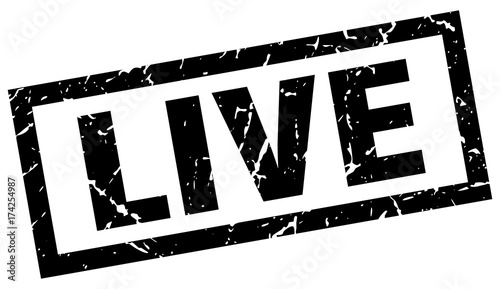 square grunge black live stamp
