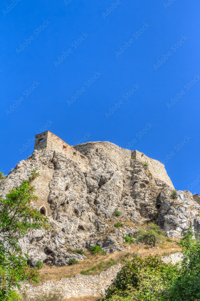 The ruins of Devin Castle near Bratislava in Slovakia