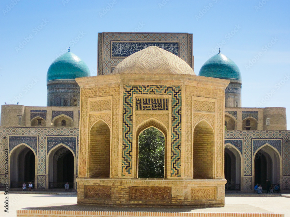 Beautiful uzbek blue tile architecture