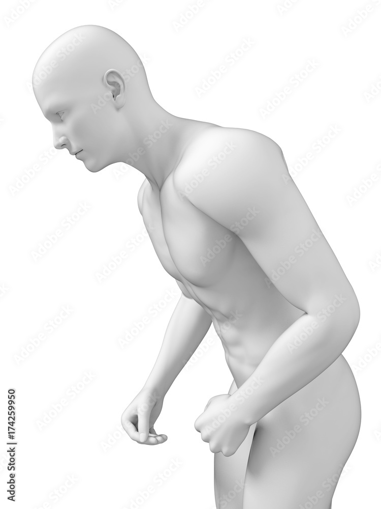 Naklejka premium 3d rendered medically accurate illustration of a man with parkinson