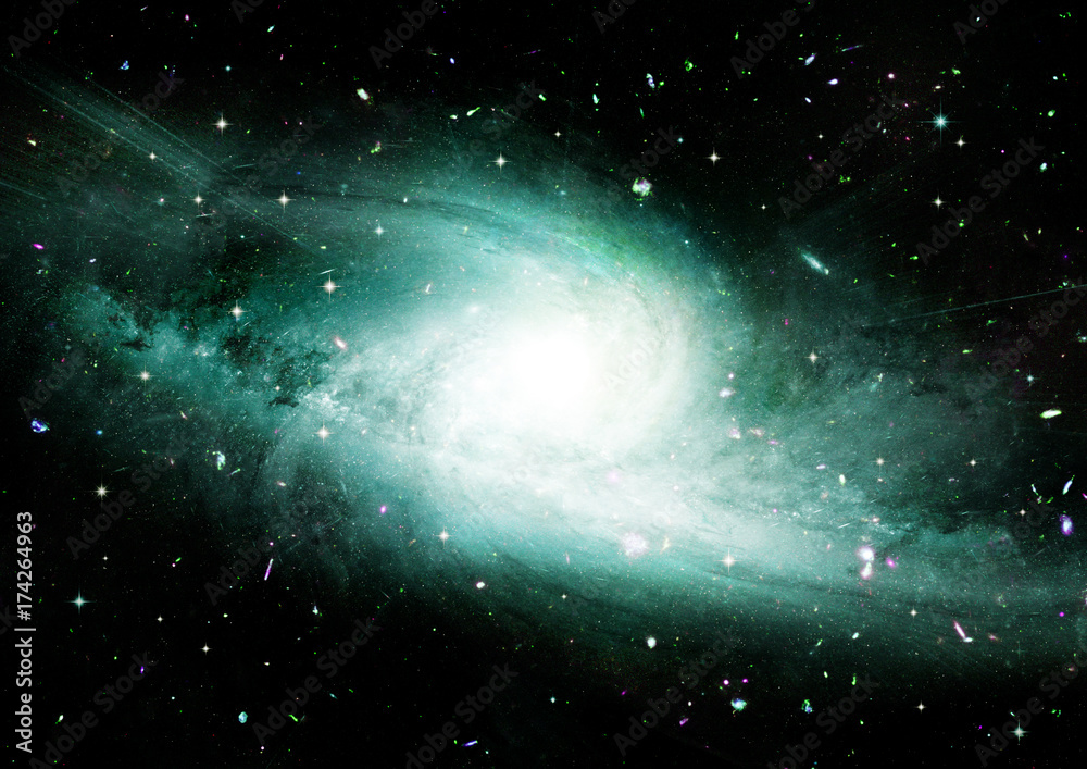 Stars, dust and gas nebula in a far galaxy Stars, dust and gas nebula in a far galaxy