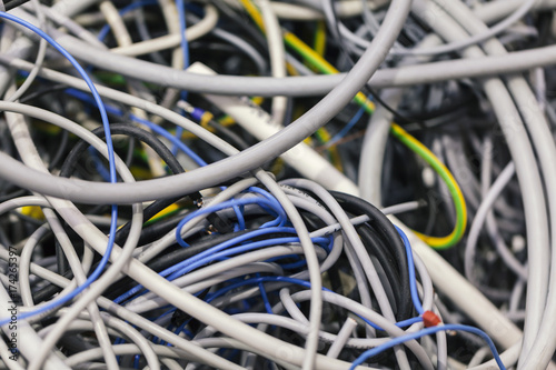 electrical cables on stack