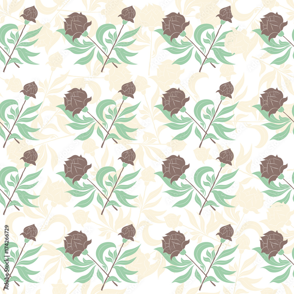 Floral seamless pattern, white background Floral seamless pattern, white background