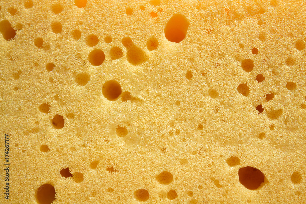 Yellow sponge texture, background Yellow sponge texture, background