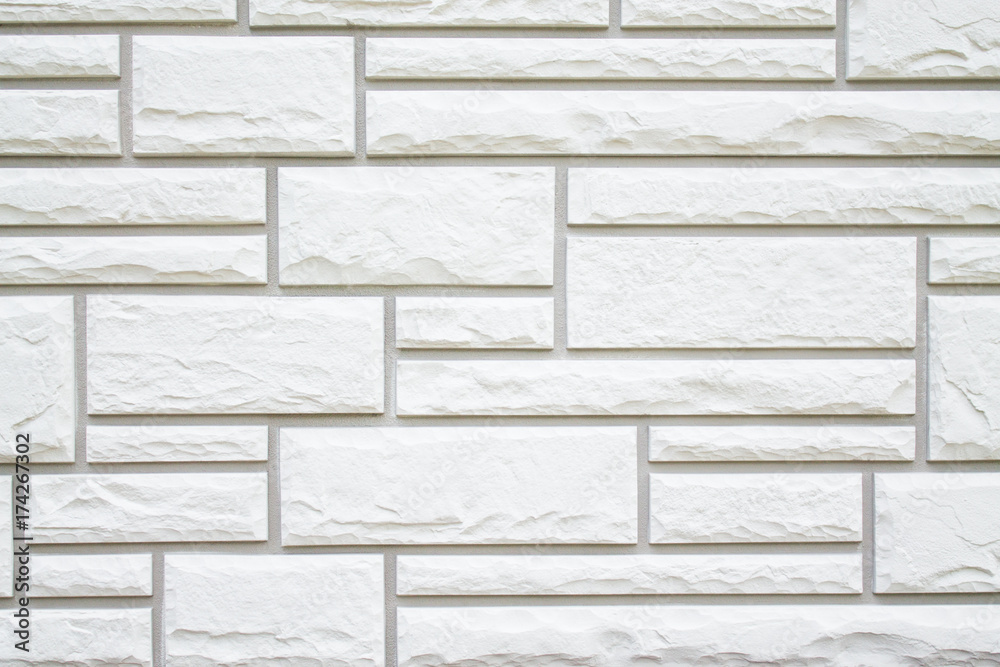 Obraz premium White decorative bricks wall background