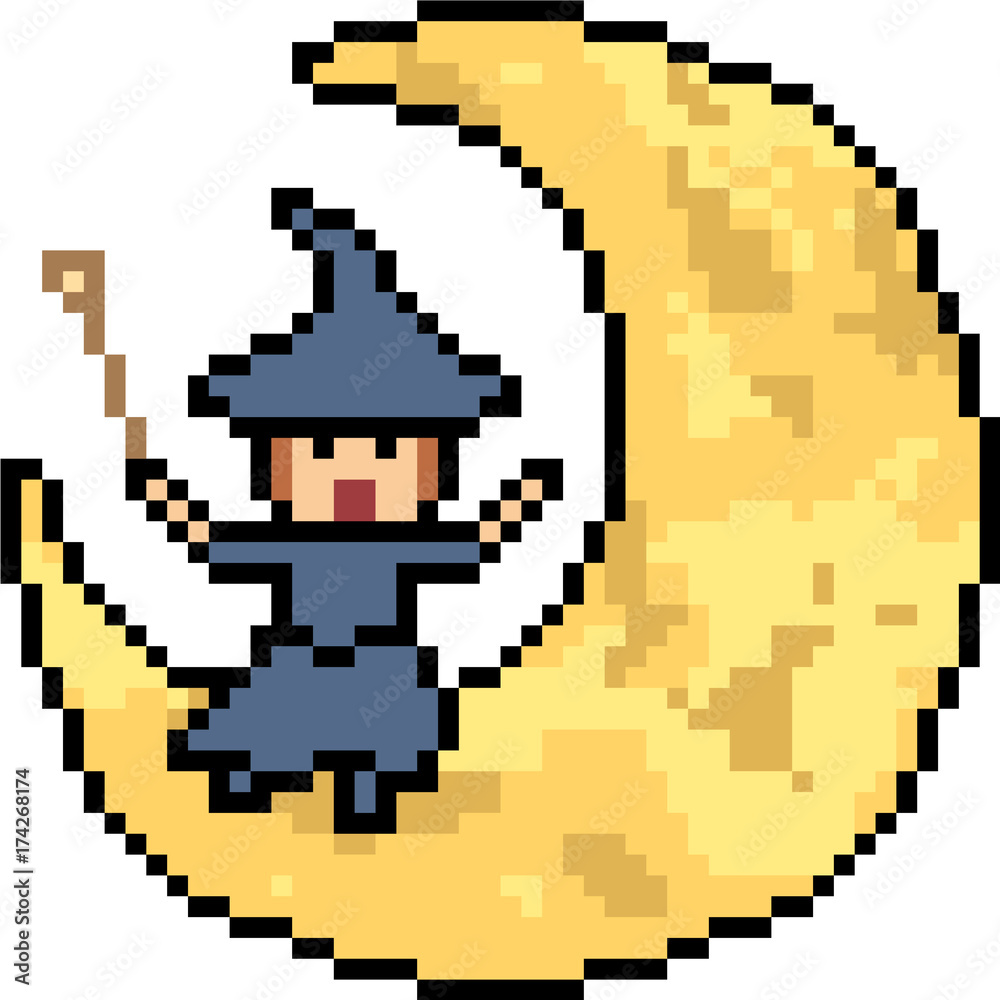 vector pixel art halloween moon vector pixel art halloween moon
