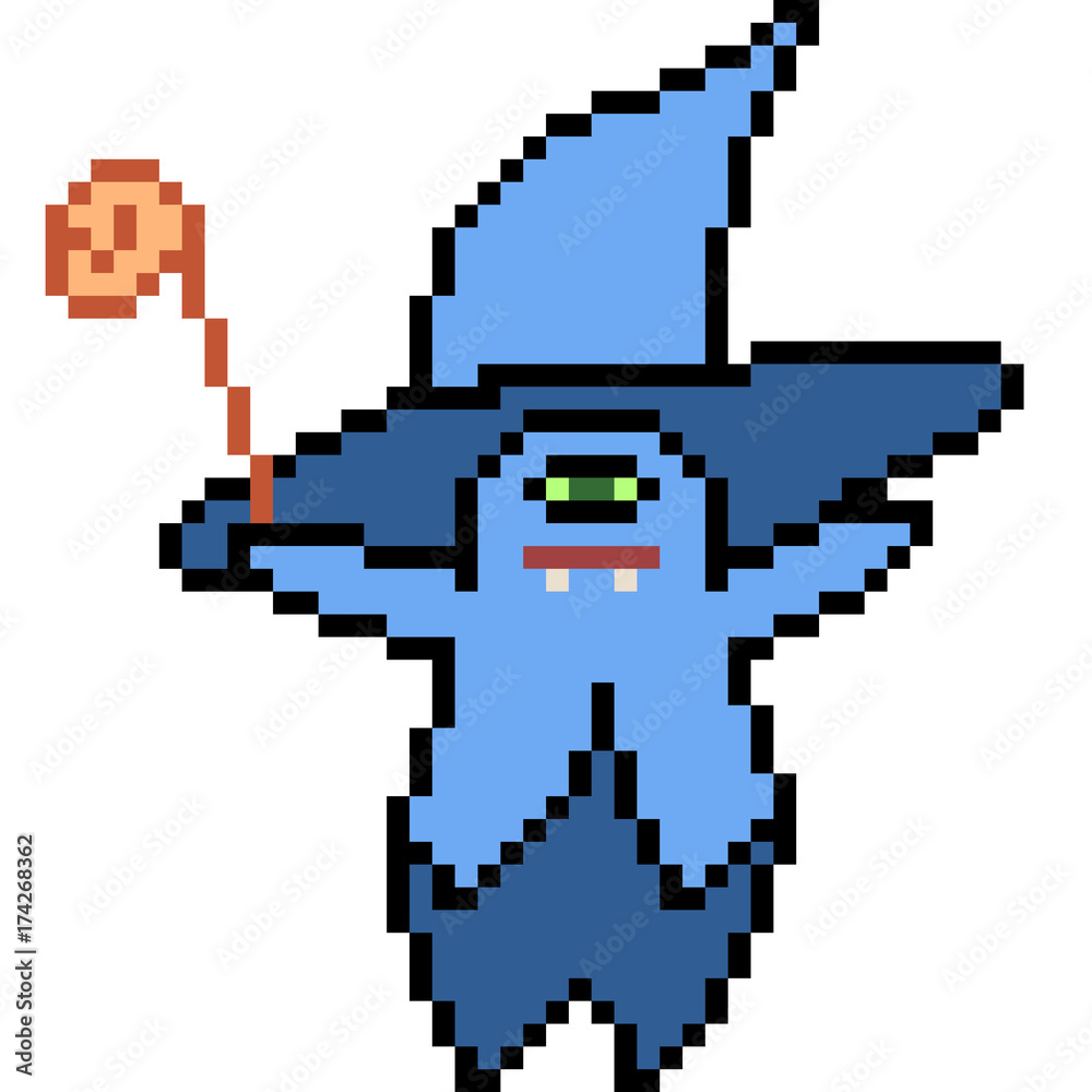 Fototapeta premium vector pixel art monster magician