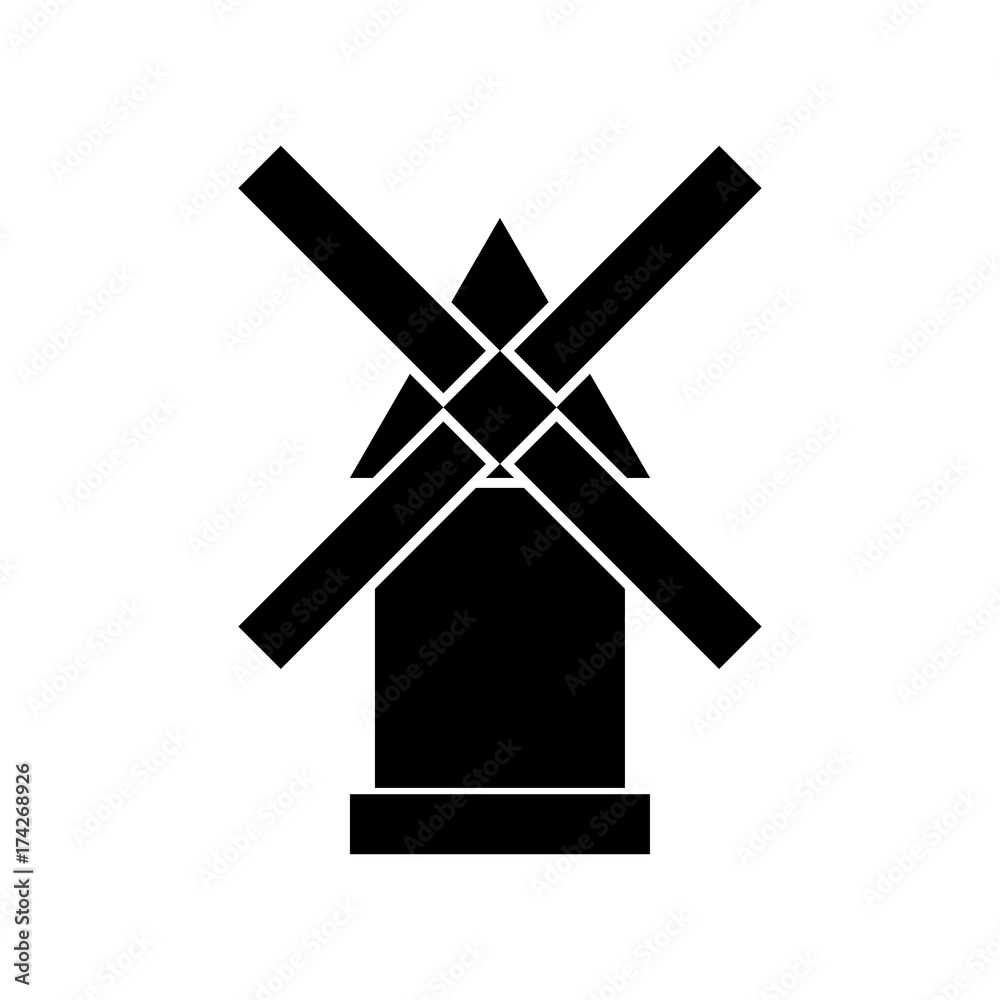 Windmill black icon . Windmill black icon .