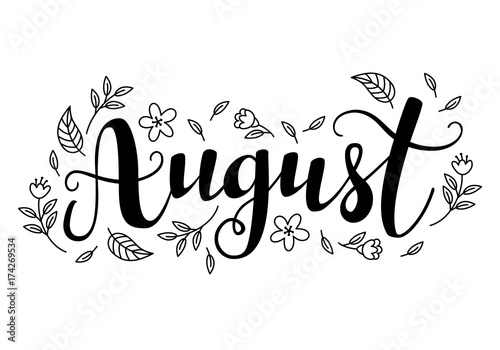 Cute brush calligraphy of month of the year