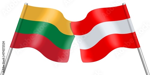 Flags. Lithuania and Austria photo