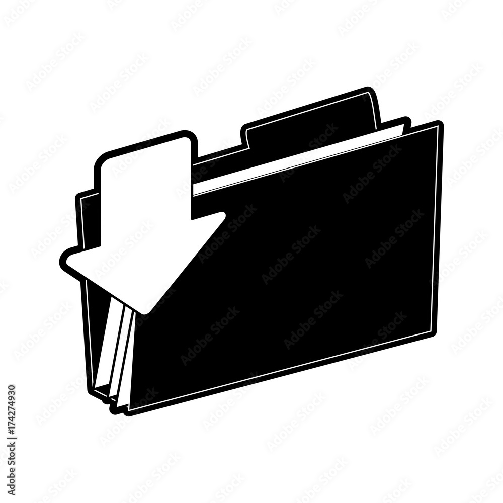 file folder with download arrow icon image vector illustration design black and white file folder with download arrow icon image vector illustration design black and white