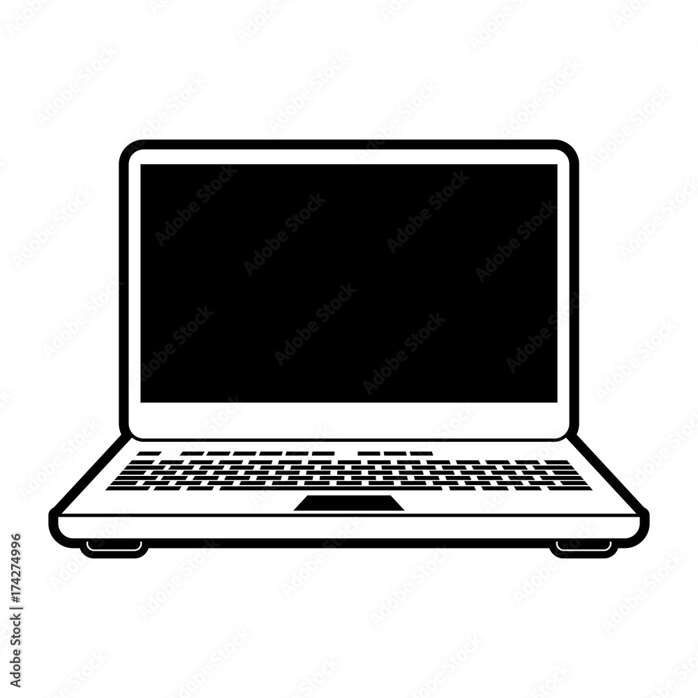 laptop computer with blank computer screen icon image vector illustration design black and white laptop computer with blank computer screen icon image vector illustration design black and white