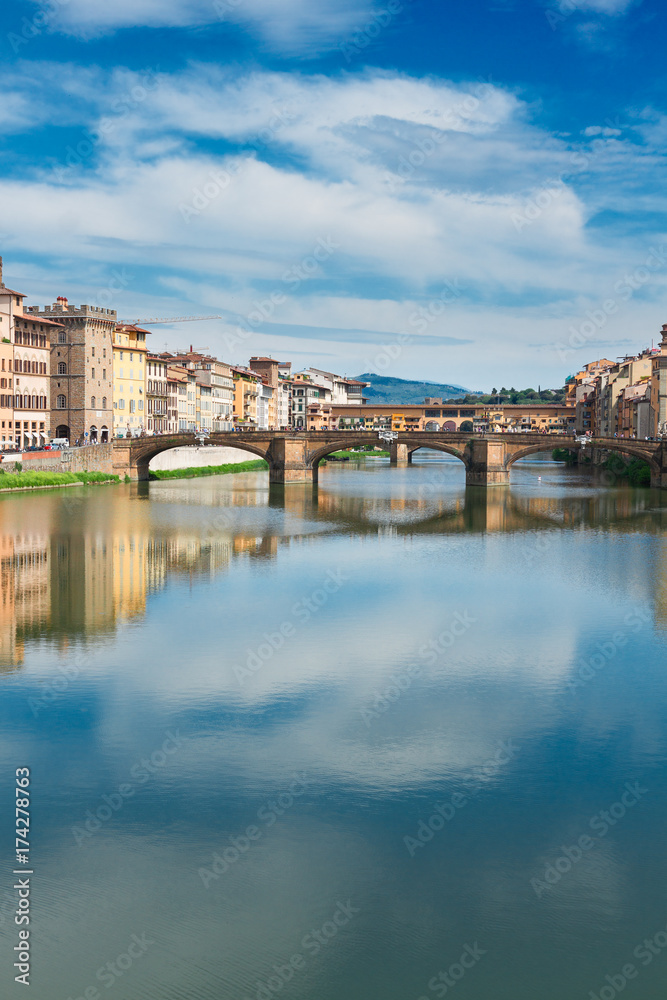  Santa Trinita bridge over the Arno River, Florence, Italy