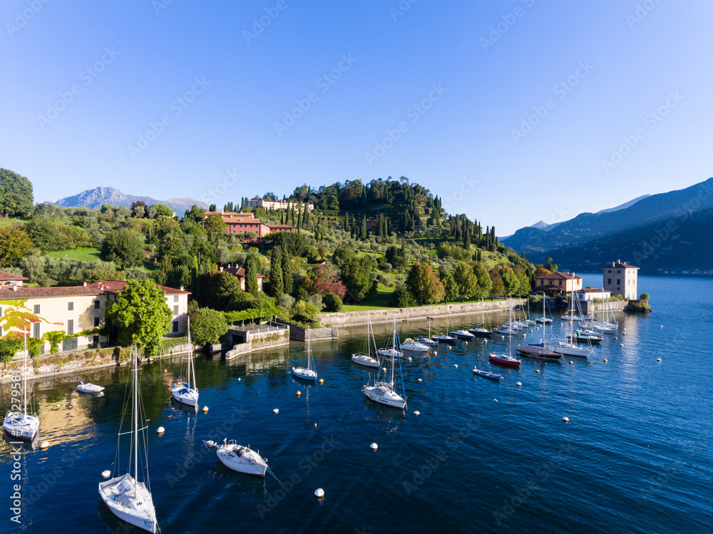 Little port of Pescallo, lake of Como in Europe