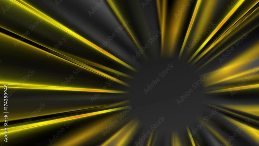 Dark grey and yellow glowing beams abstract motion design. Seamless loop. Video animation Ultra HD 4K 3840x2160