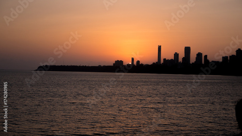 Sun set Time at Seashore © Azad Jain