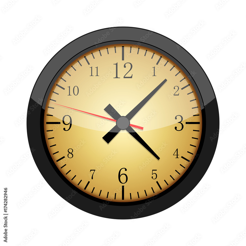 Realistic clock isolated. Vector Illustration Realistic clock isolated. Vector Illustration