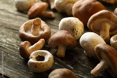 Raw shiitake mushrooms