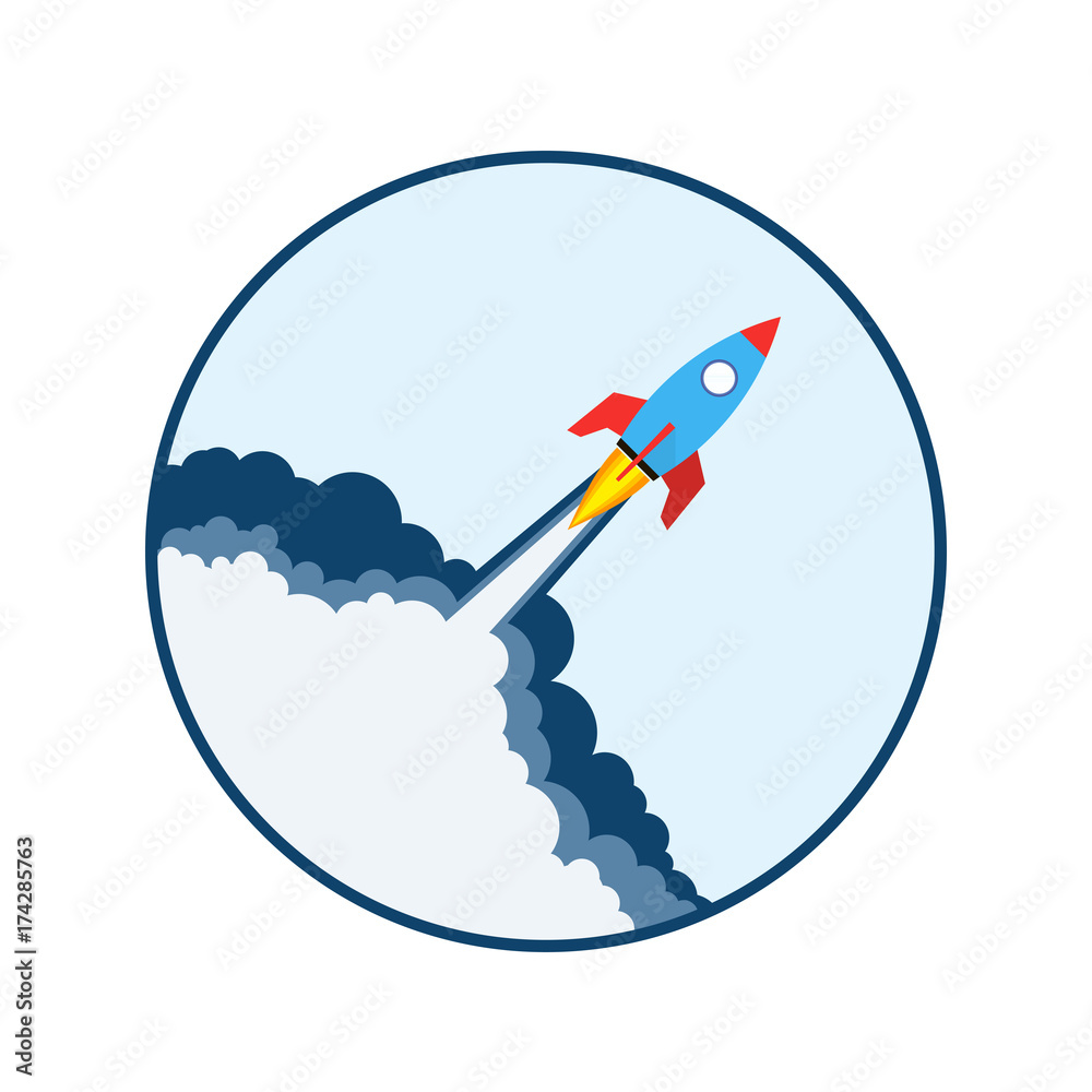 Rocket launch icon. Vector illustration. Rocket launch icon. Vector illustration.
