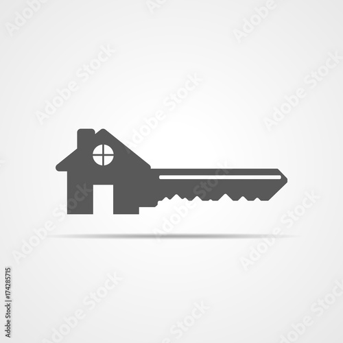 Estate concept with house and key. Vector illustration