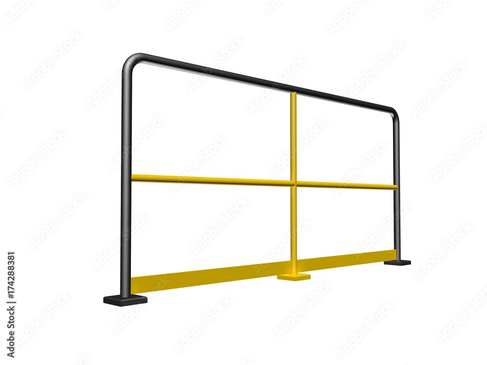 Handrail railing section isolated on white 3d Handrail railing section isolated on white 3d