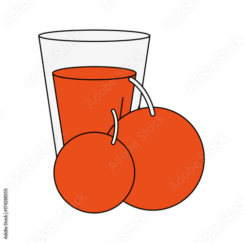 Orange juice in glass Delicious donuts dessert icon vector illustration graphic design