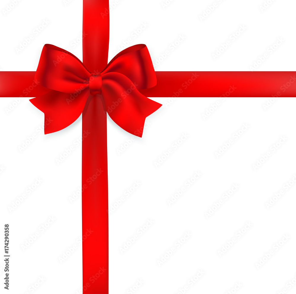 red tied bow and ribbon vector illustration on white. decorative design element for celebration greeting and invitation cards red tied bow and ribbon vector illustration on white. decorative design element for celebration greeting and invitation cards