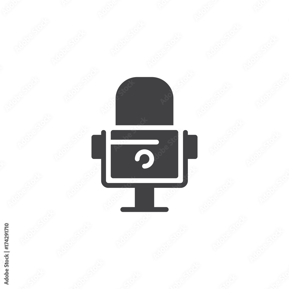 Microphone icon vector, filled flat sign, solid pictogram isolated on white. Audio record symbol, logo illustration. Microphone icon vector, filled flat sign, solid pictogram isolated on white. Audio record symbol, logo illustration.