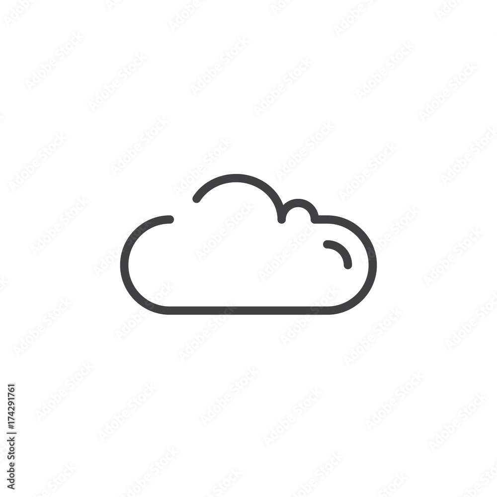 Cloud line icon, outline vector sign, linear style pictogram isolated on white. Symbol, logo illustration. Editable stroke Cloud line icon, outline vector sign, linear style pictogram isolated on white. Symbol, logo illustration. Editable stroke