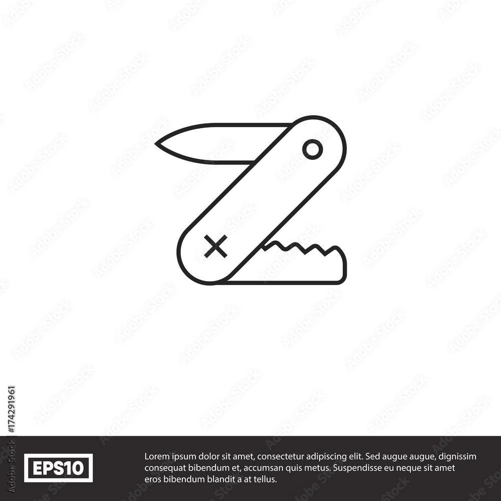 Swiss knife vector icon Swiss knife vector icon