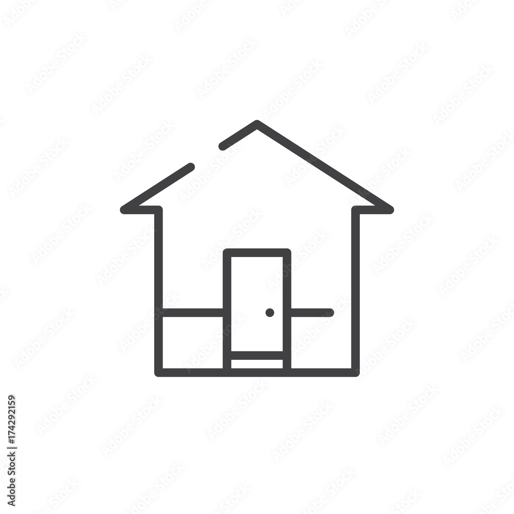 Home line icon, outline vector sign, linear style pictogram isolated on white. Symbol, logo illustration. Editable stroke Home line icon, outline vector sign, linear style pictogram isolated on white. Symbol, logo illustration. Editable stroke