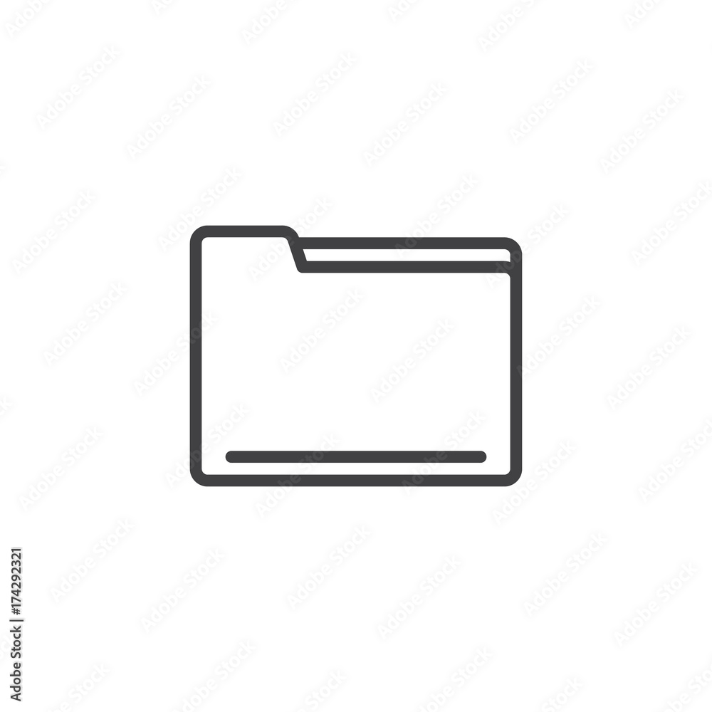 Folder line icon, outline vector sign, linear style pictogram isolated on white. Symbol, logo illustration. Editable stroke Folder line icon, outline vector sign, linear style pictogram isolated on white. Symbol, logo illustration. Editable stroke