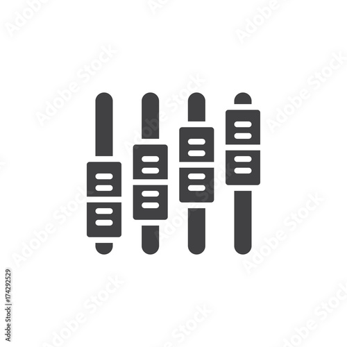 Setting bar icon vector, filled flat sign, solid pictogram isolated on white. Faders symbol, logo illustration.
