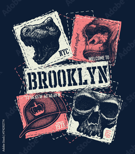 vintage urban typography vector illustration