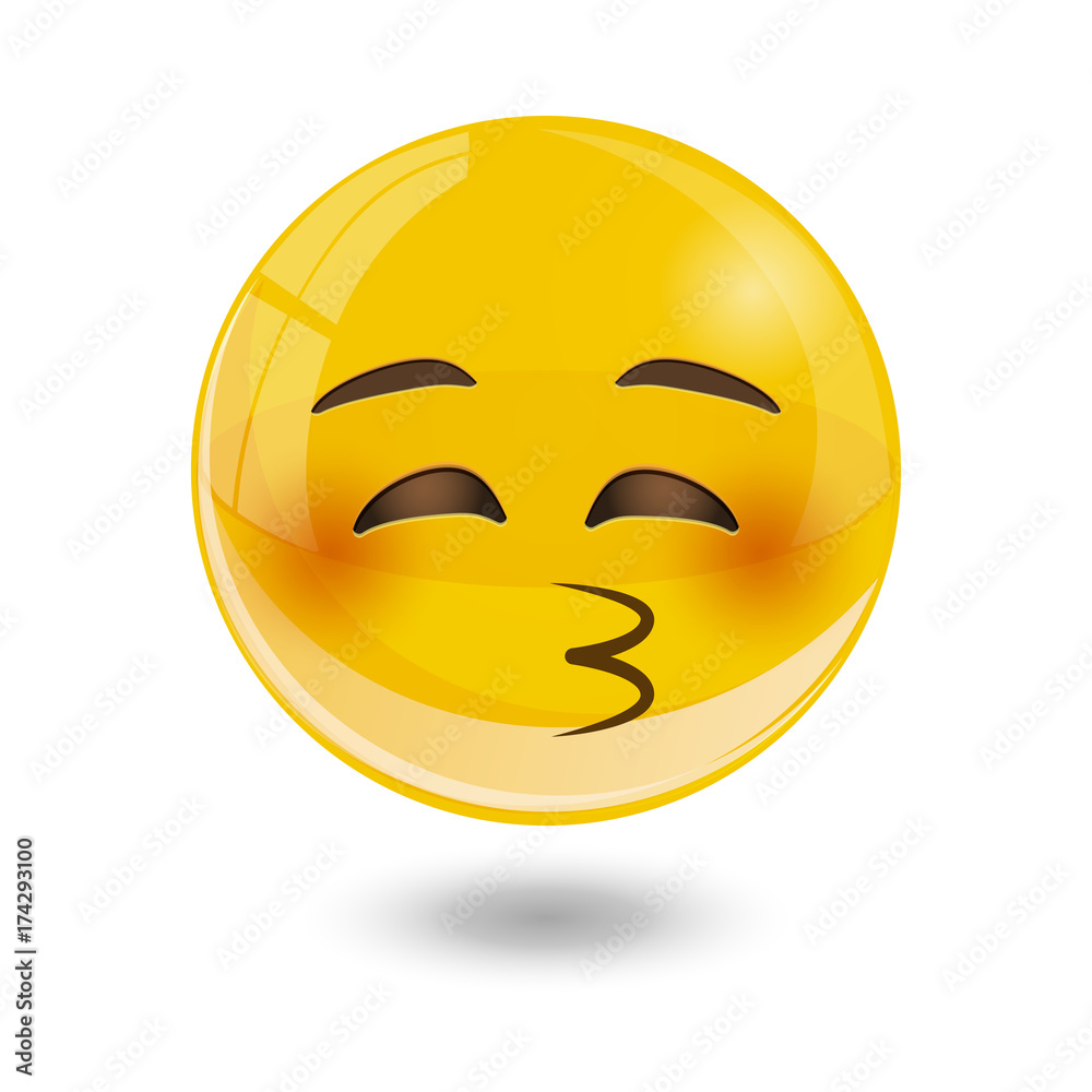 Fototapeta premium Yellow smiley emoticons, emoji, vector illustration.