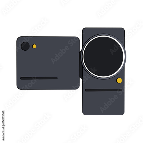 portable video camera icon image vector illustration design 