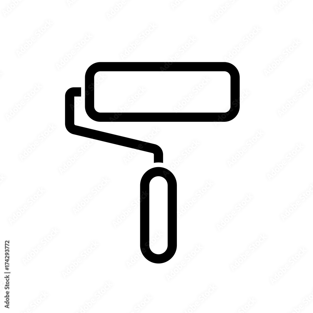 Icon of roller paint - vector iconic design Icon of roller paint - vector iconic design