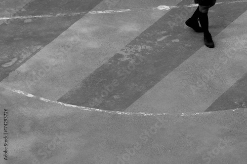 street football court - closeup - monochrome