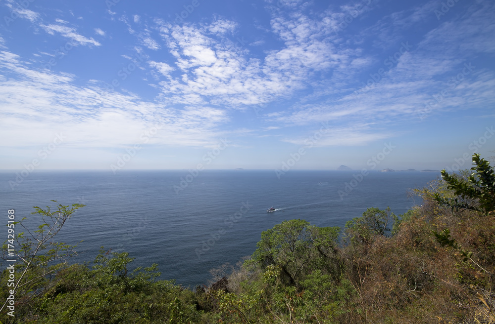 View of the Guanabara Bay in Rio de Janeiro Brazil