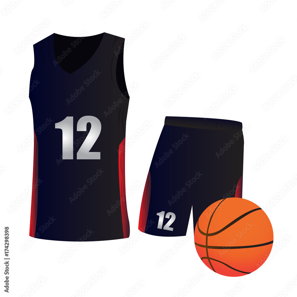 Isolated basketball uniform on a white background, Vector illustration Isolated basketball uniform on a white background, Vector illustration