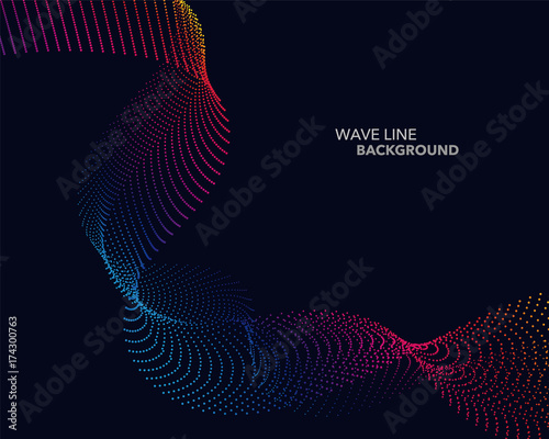 Elegant abstract vector spectrum rainbow gradient wave dot line futuristic style background