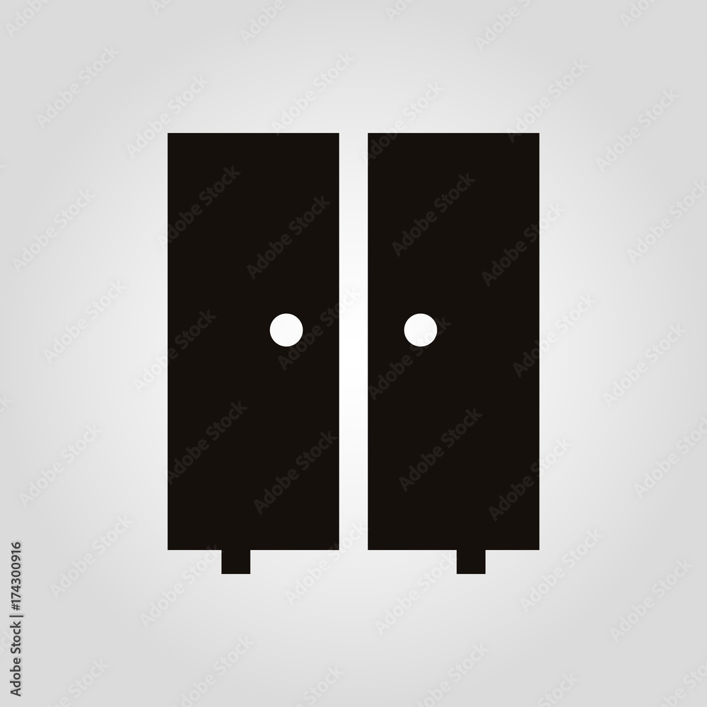 Isolated flat wardrobe or locker vector icon Isolated flat wardrobe or locker vector icon